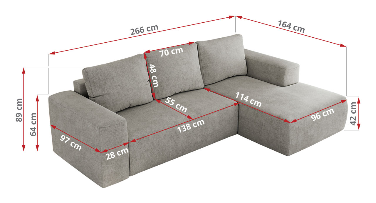 Narożnik TRENTINO L - Matana 01 - jasny szary - OUTLET - 42_1